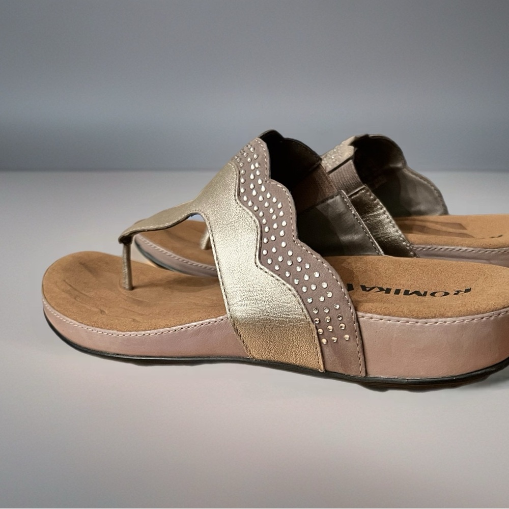 Romika Gold Sandals with Crystal Beaded Strap Design NEW EU 37 / US 6.5